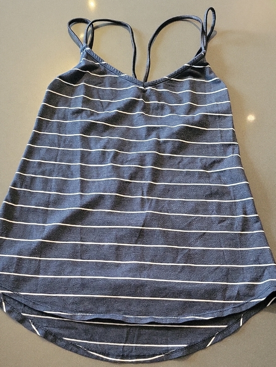lululemon athletica Tops - Striped Navy Blue Lululemon Spaghetti Strap Tank Top